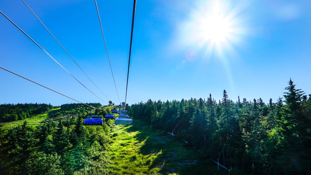 Scenic chairlift at Mount Snow during the summer time.