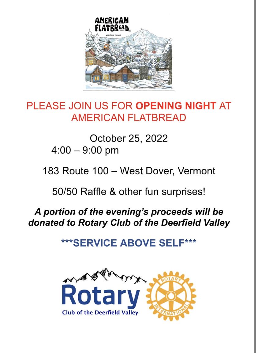 American Flatbread Opening Night CelebrationHosted by the Rotary Club